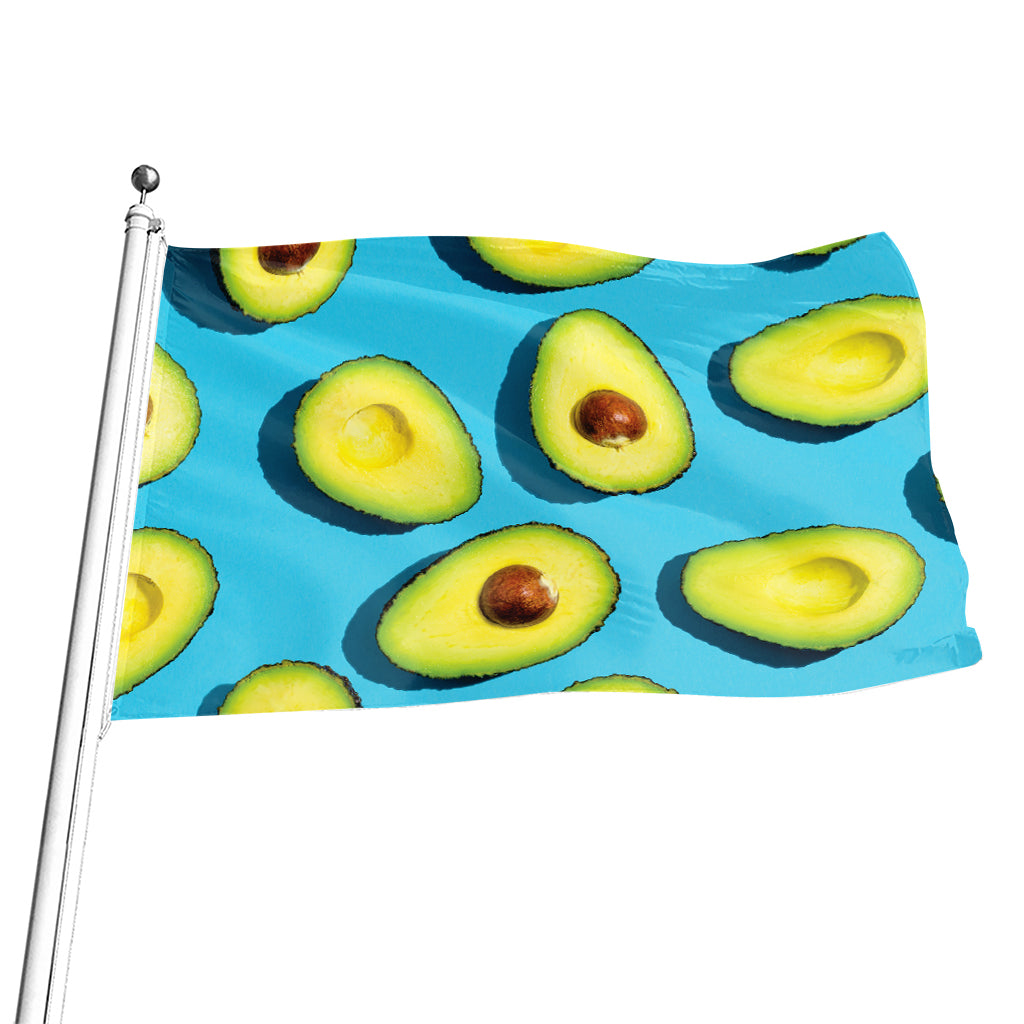 Avocado Cut In Half Print Flag