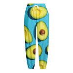 Avocado Cut In Half Print Fleece Lined Knit Pants