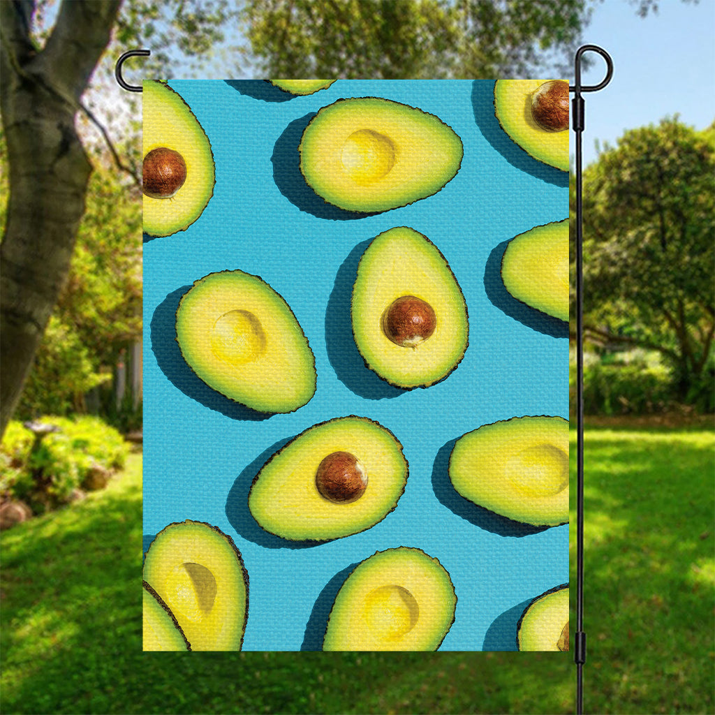 Avocado Cut In Half Print Garden Flag