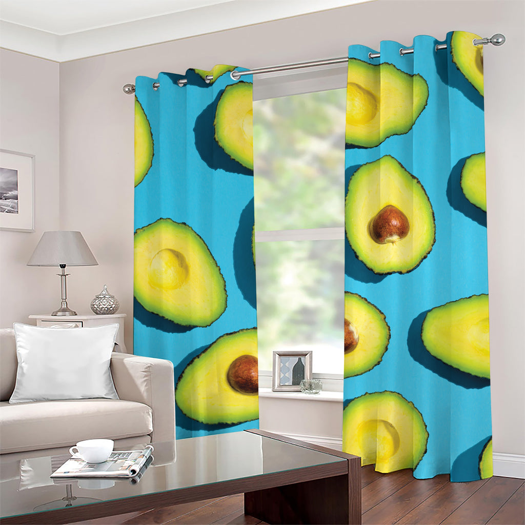 Avocado Cut In Half Print Grommet Curtains