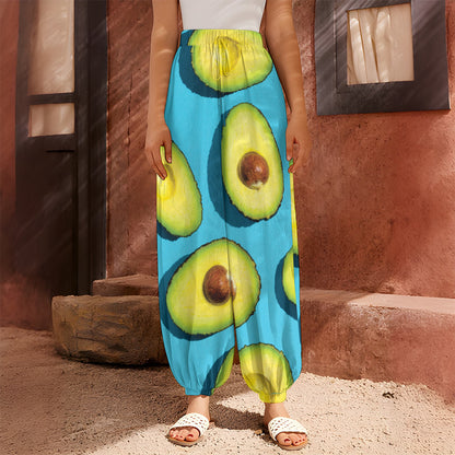 Avocado Cut In Half Print Harem Pants