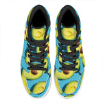 Avocado Cut In Half Print High Top Leather Sneakers