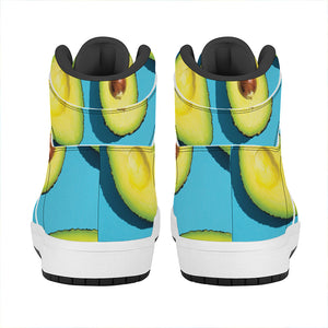 Avocado Cut In Half Print High Top Leather Sneakers