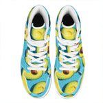 Avocado Cut In Half Print High Top Leather Sneakers