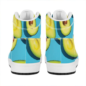 Avocado Cut In Half Print High Top Leather Sneakers