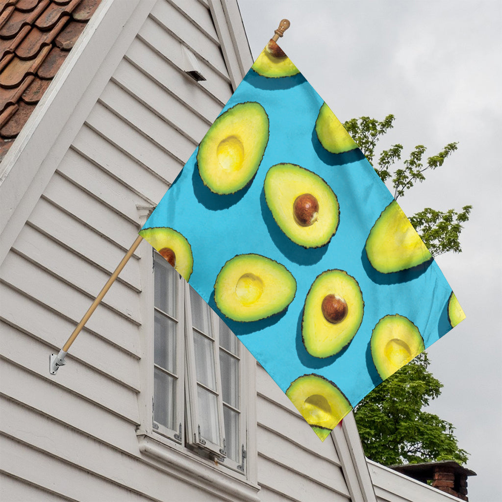 Avocado Cut In Half Print House Flag