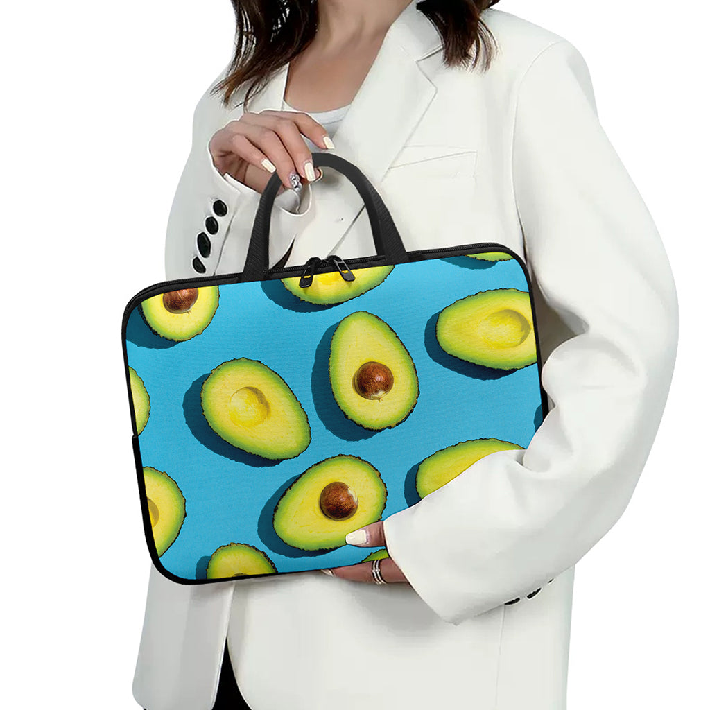Avocado Cut In Half Print Laptop Sleeve With Handle