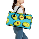 Avocado Cut In Half Print Leather Duffle Bag