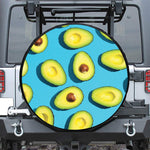 Avocado Cut In Half Print Leather Spare Tire Cover