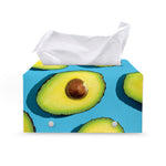 Avocado Cut In Half Print Leather Tissue Box Cover