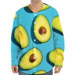 Avocado Cut In Half Print Long Sleeve Baseball Jersey