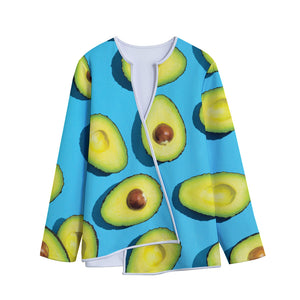 Avocado Cut In Half Print Long Sleeve Short Coat