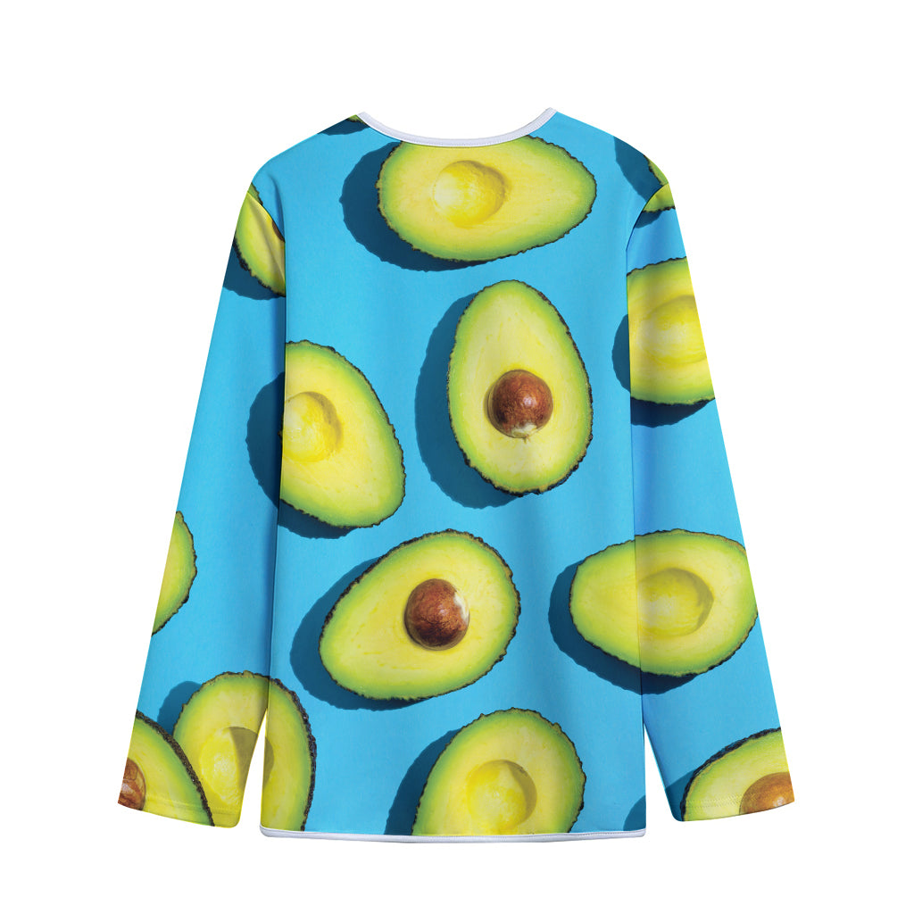 Avocado Cut In Half Print Long Sleeve Short Coat