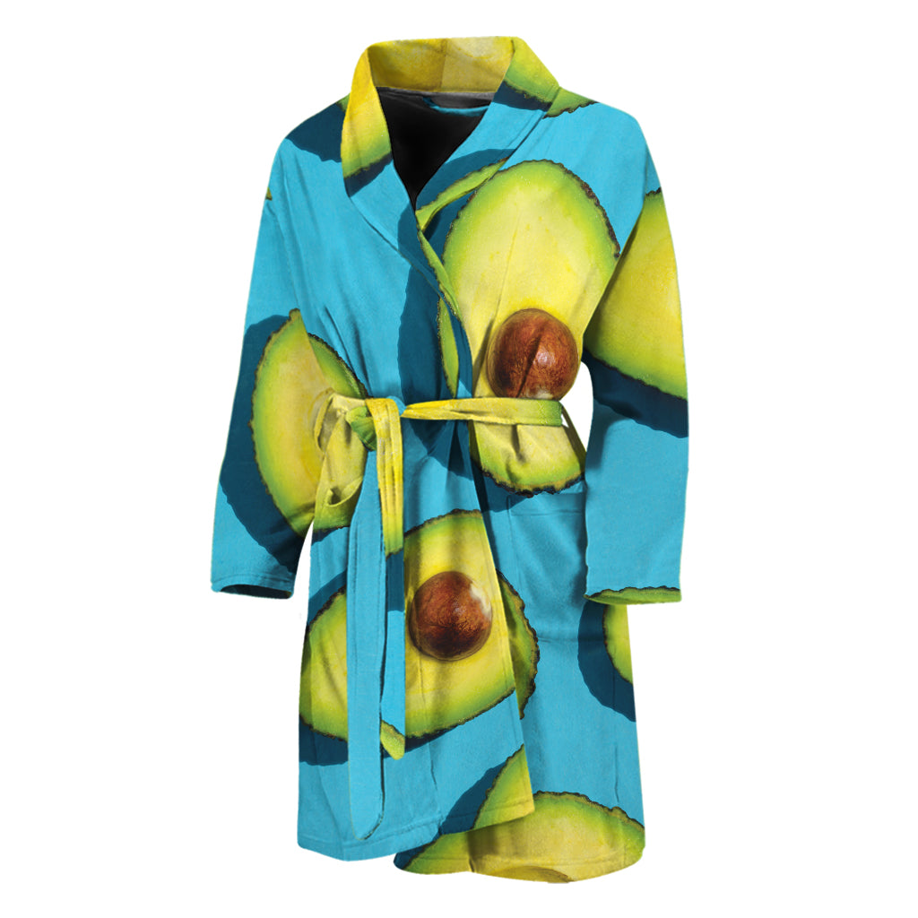 Avocado Cut In Half Print Men's Bathrobe