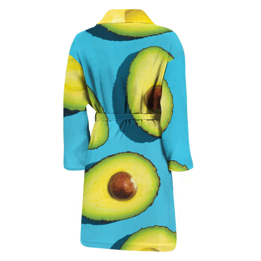 Avocado Cut In Half Print Men's Bathrobe