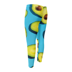 Avocado Cut In Half Print Men's Compression Pants