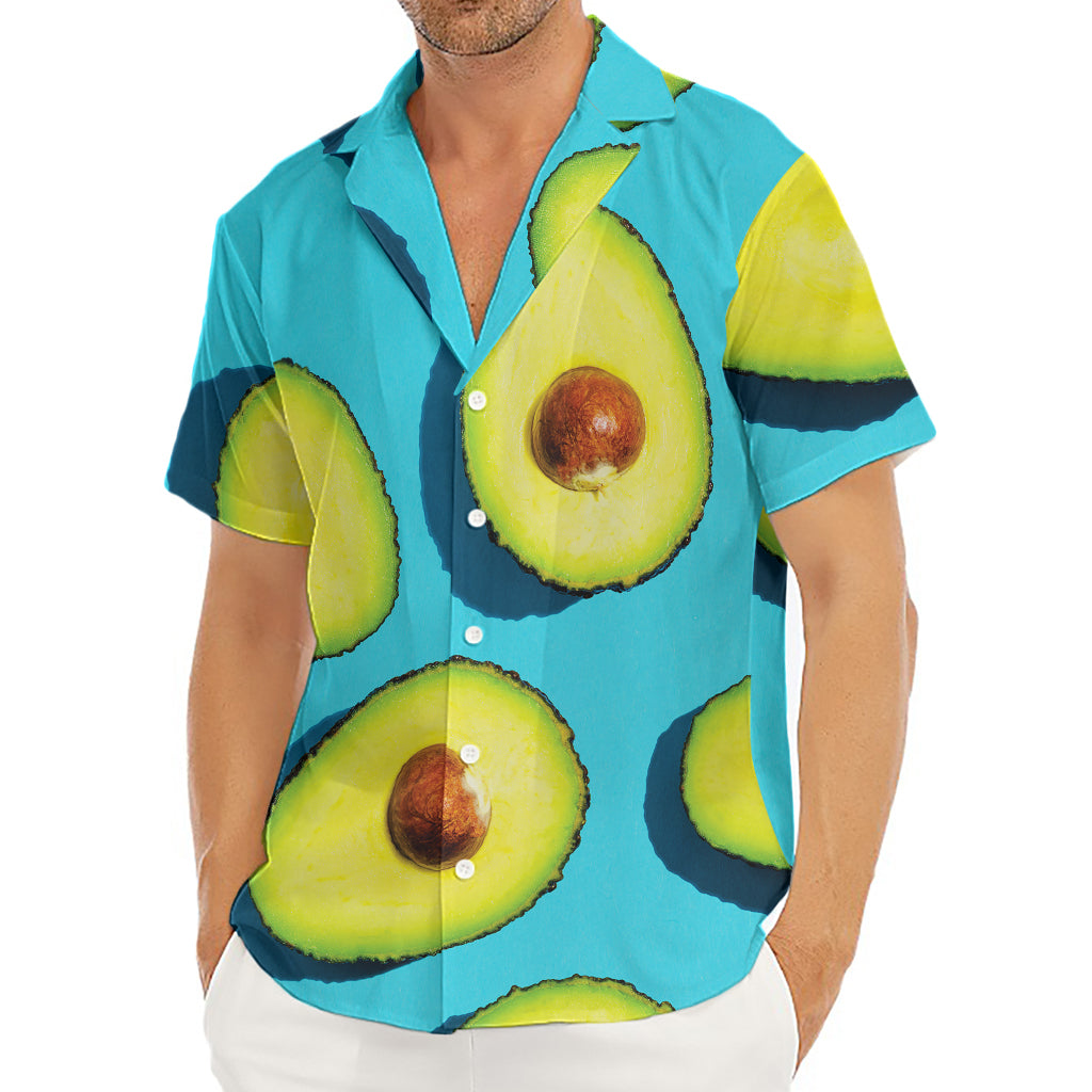 Avocado Cut In Half Print Men's Deep V-Neck Shirt