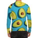 Avocado Cut In Half Print Men's Long Sleeve Rash Guard