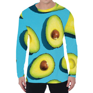 Avocado Cut In Half Print Men's Long Sleeve T-Shirt