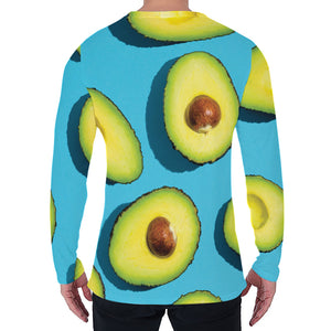 Avocado Cut In Half Print Men's Long Sleeve T-Shirt