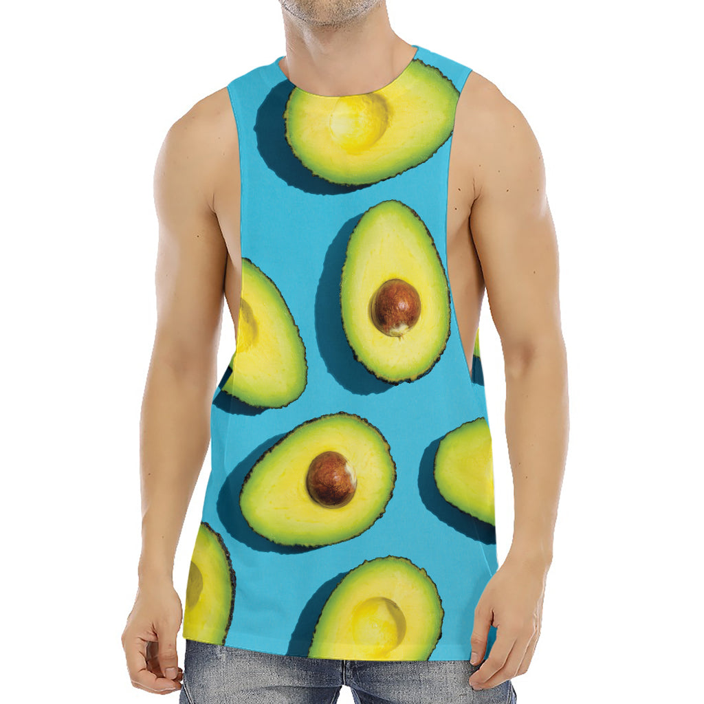 Avocado Cut In Half Print Men's Muscle Tank Top