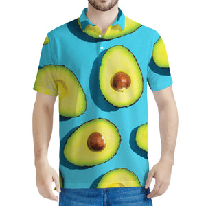 Avocado Cut In Half Print Men's Polo Shirt