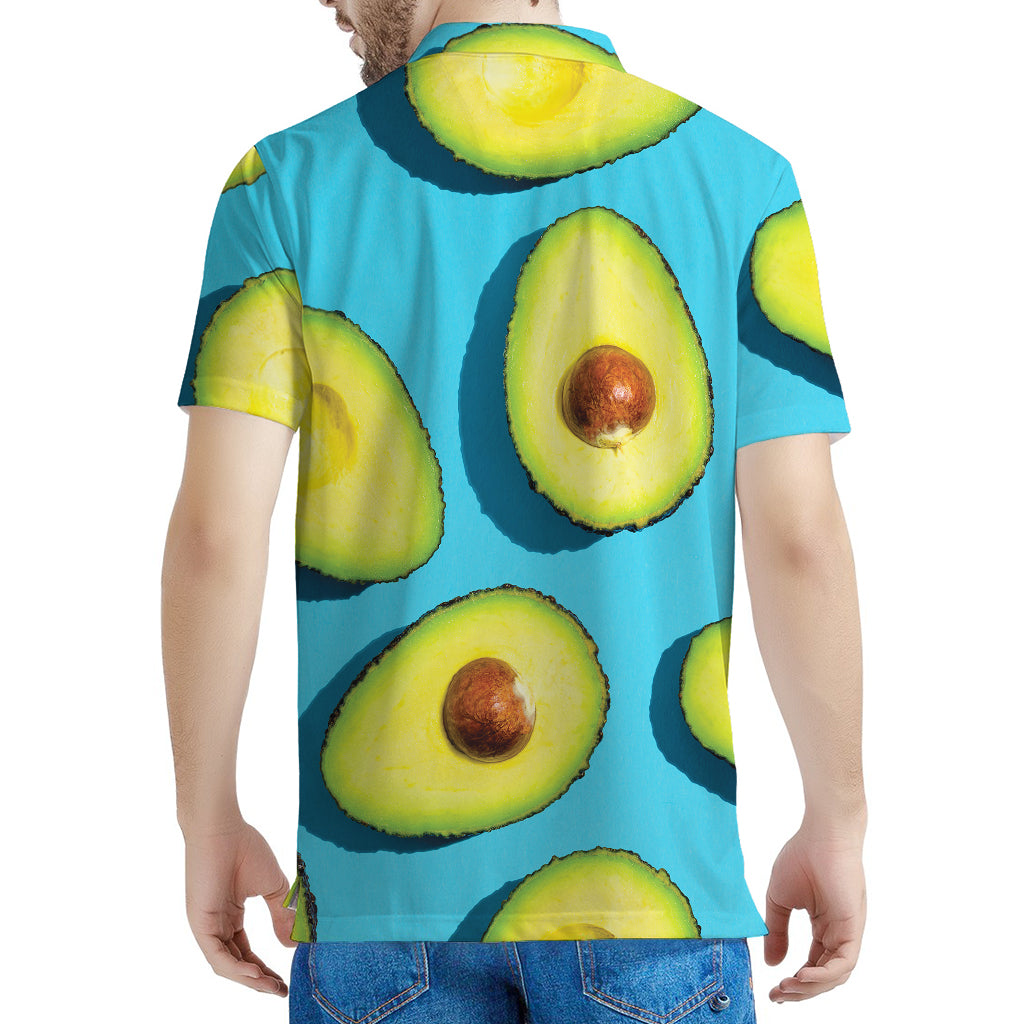 Avocado Cut In Half Print Men's Polo Shirt