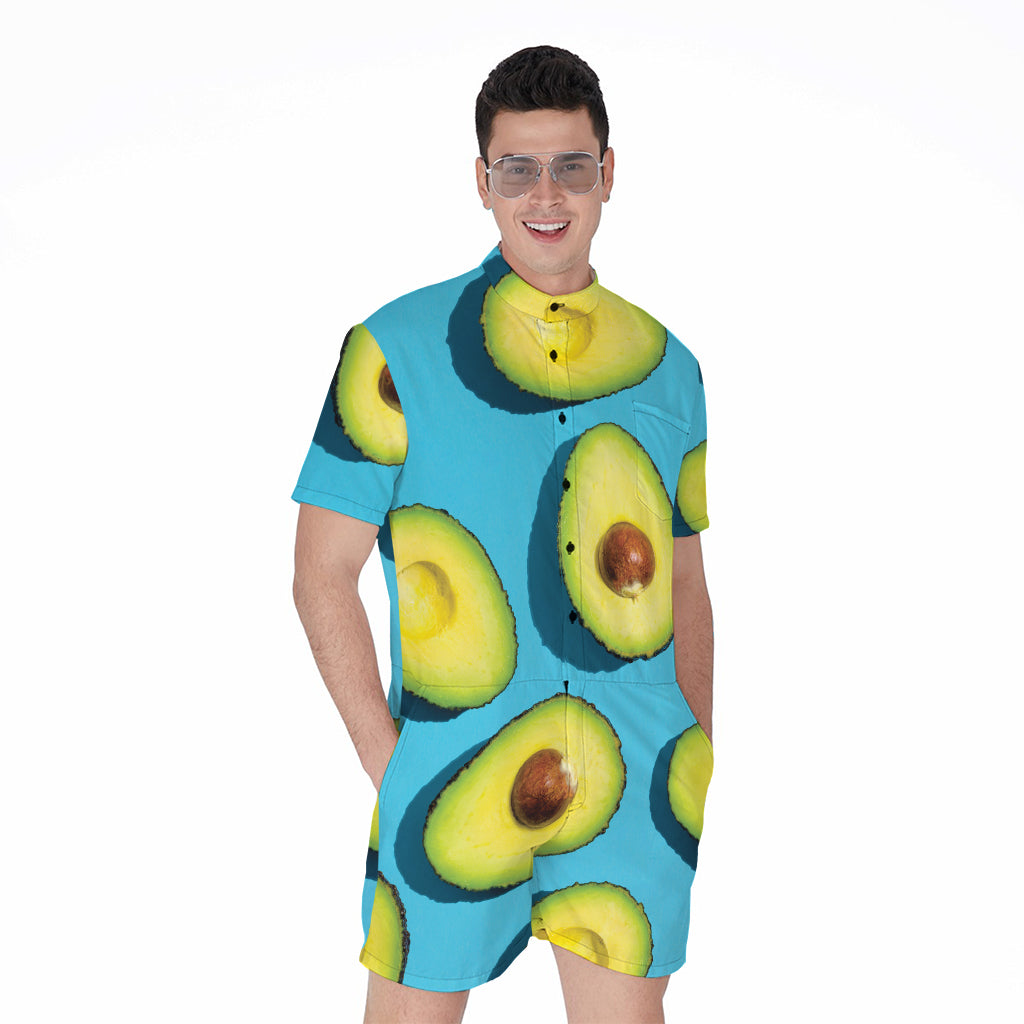 Avocado Cut In Half Print Men's Rompers