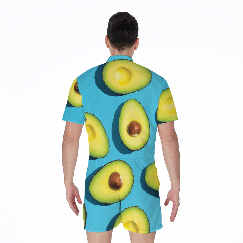 Avocado Cut In Half Print Men's Rompers