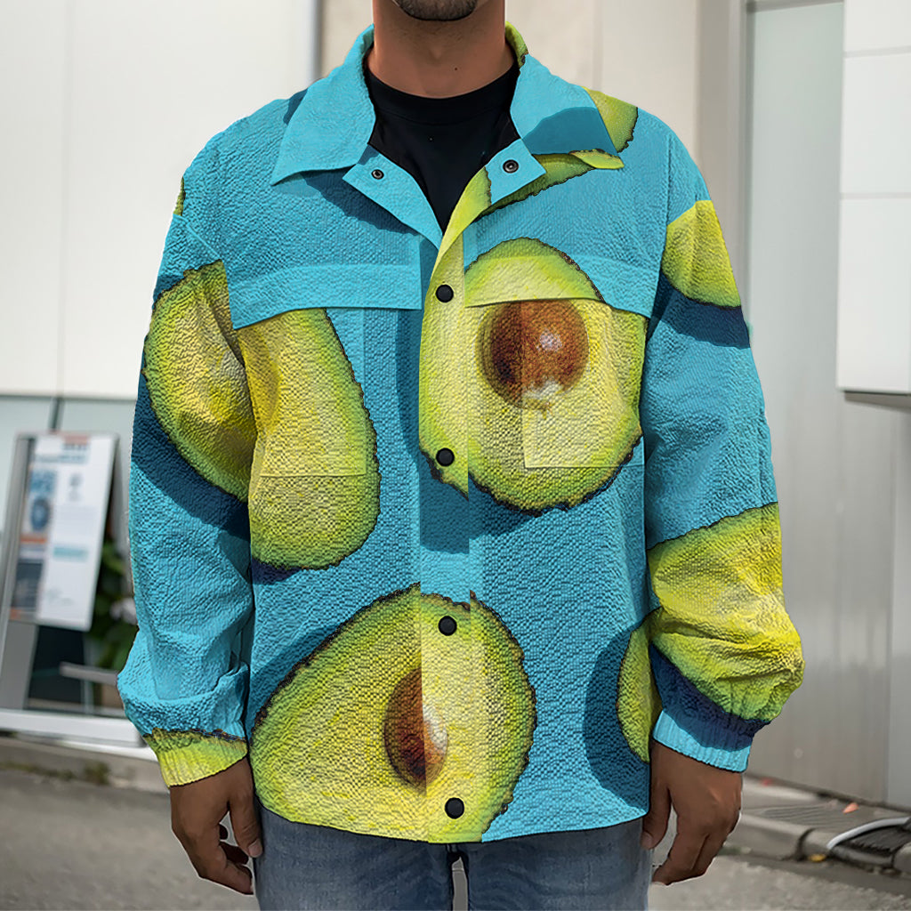 Avocado Cut In Half Print Men's Shirt Jacket