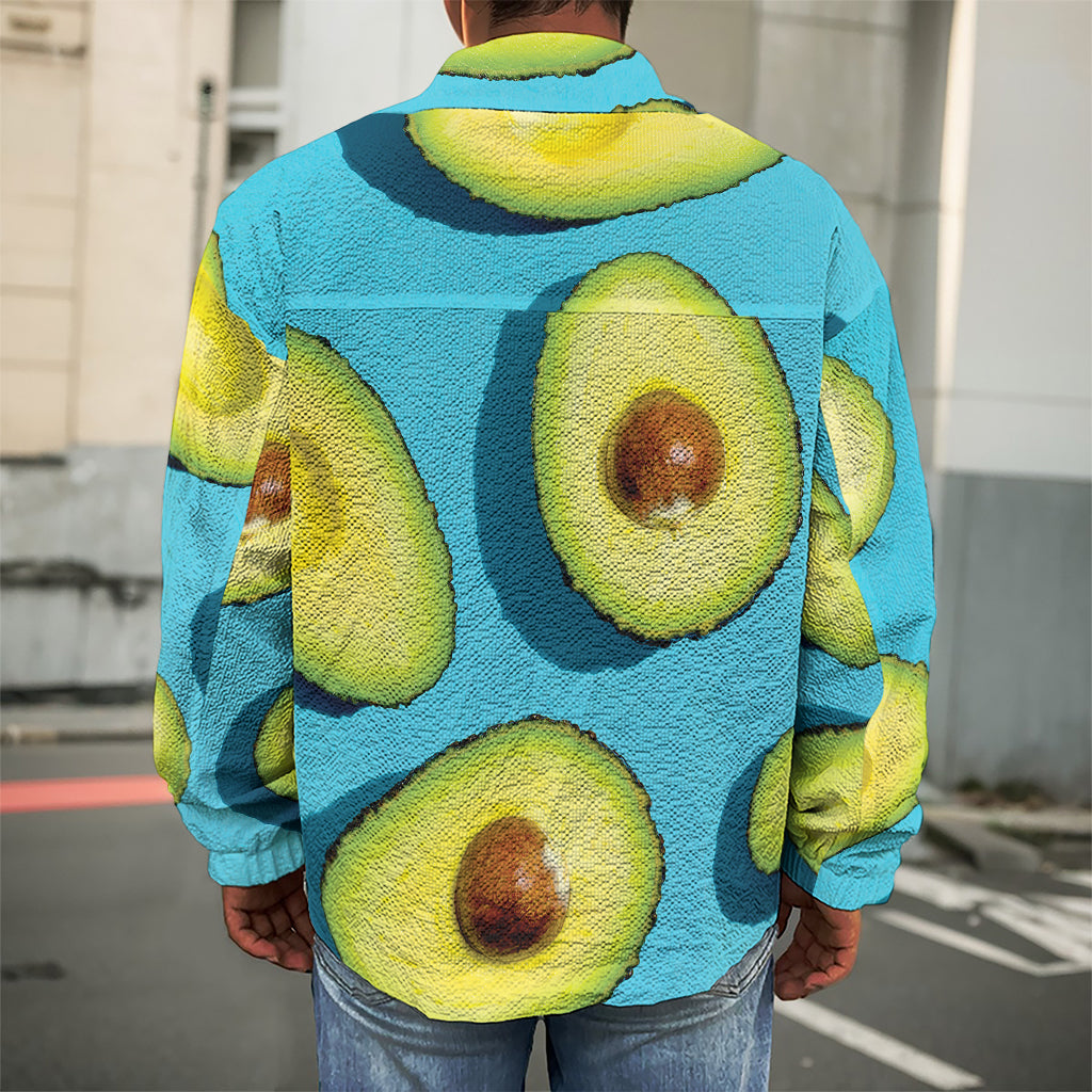 Avocado Cut In Half Print Men's Shirt Jacket