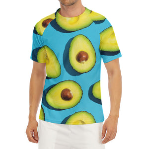 Avocado Cut In Half Print Men's Short Sleeve Rash Guard