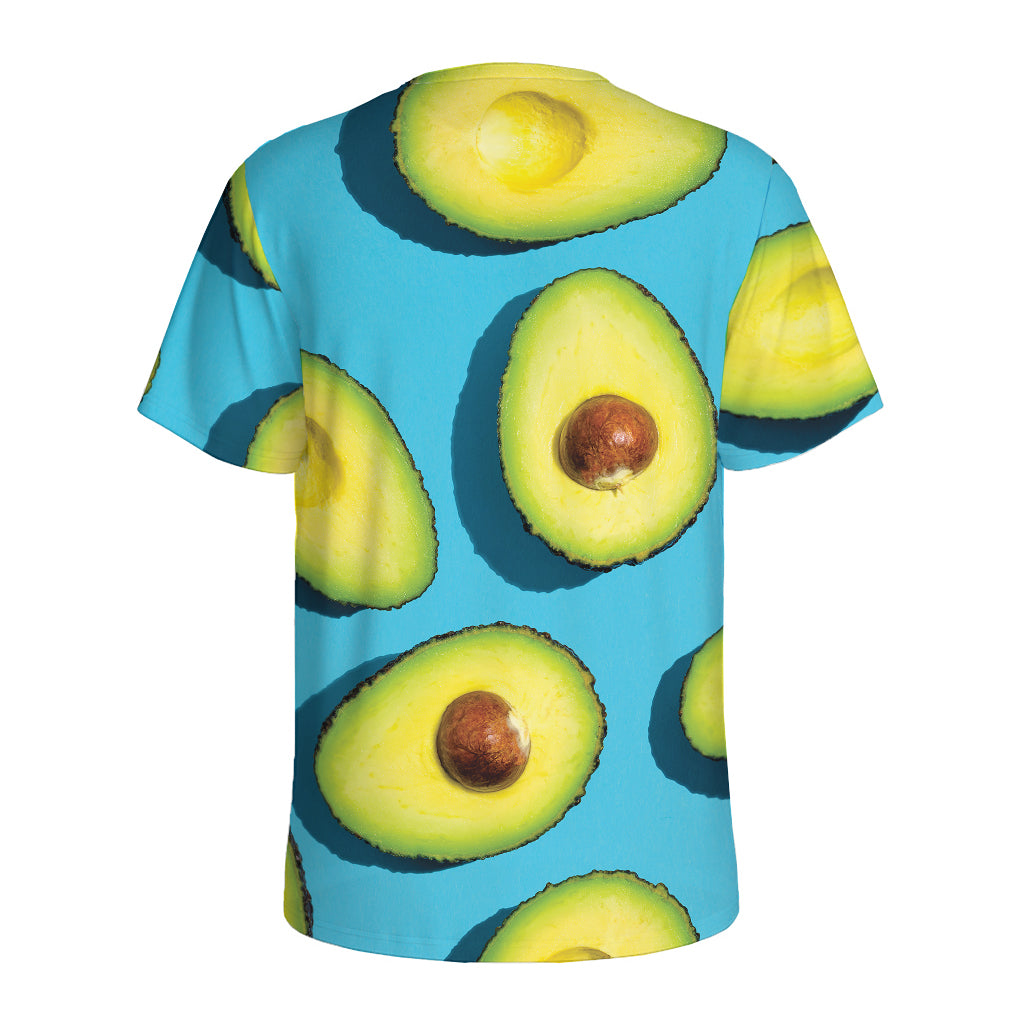 Avocado Cut In Half Print Men's Sports T-Shirt