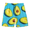 Avocado Cut In Half Print Men's Swim Trunks