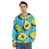 Avocado Cut In Half Print Men's Velvet Pullover Hoodie