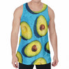 Avocado Cut In Half Print Men's Velvet Tank Top