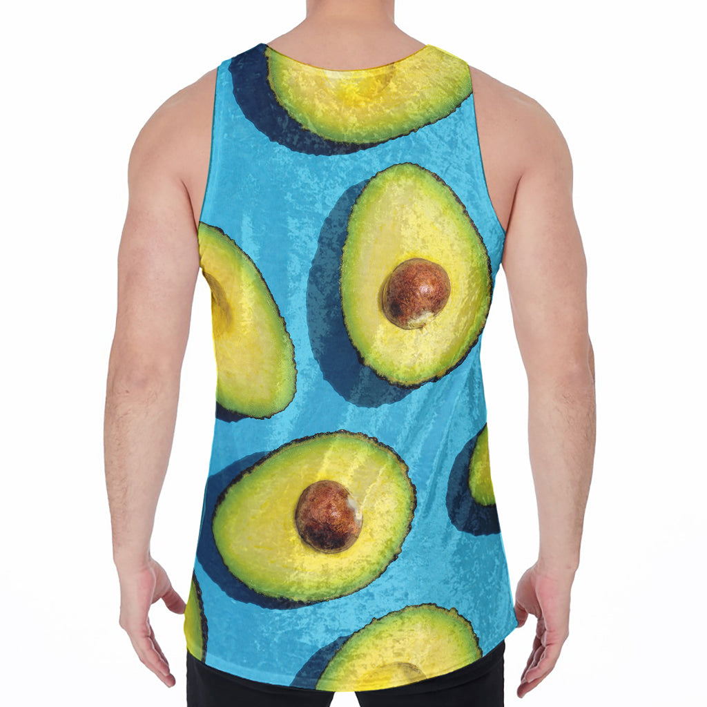 Avocado Cut In Half Print Men's Velvet Tank Top