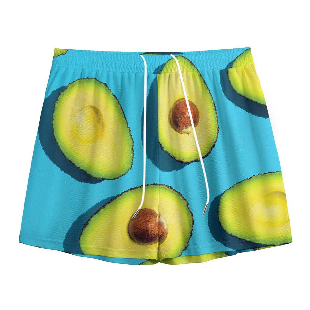 Avocado Cut In Half Print Mesh Shorts