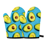 Avocado Cut In Half Print Oven Mitts