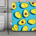 Avocado Cut In Half Print Polyester Shower Curtain