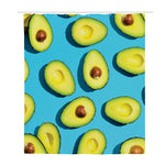 Avocado Cut In Half Print Polyester Shower Curtain