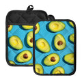 Avocado Cut In Half Print Pot Holders With Pocket