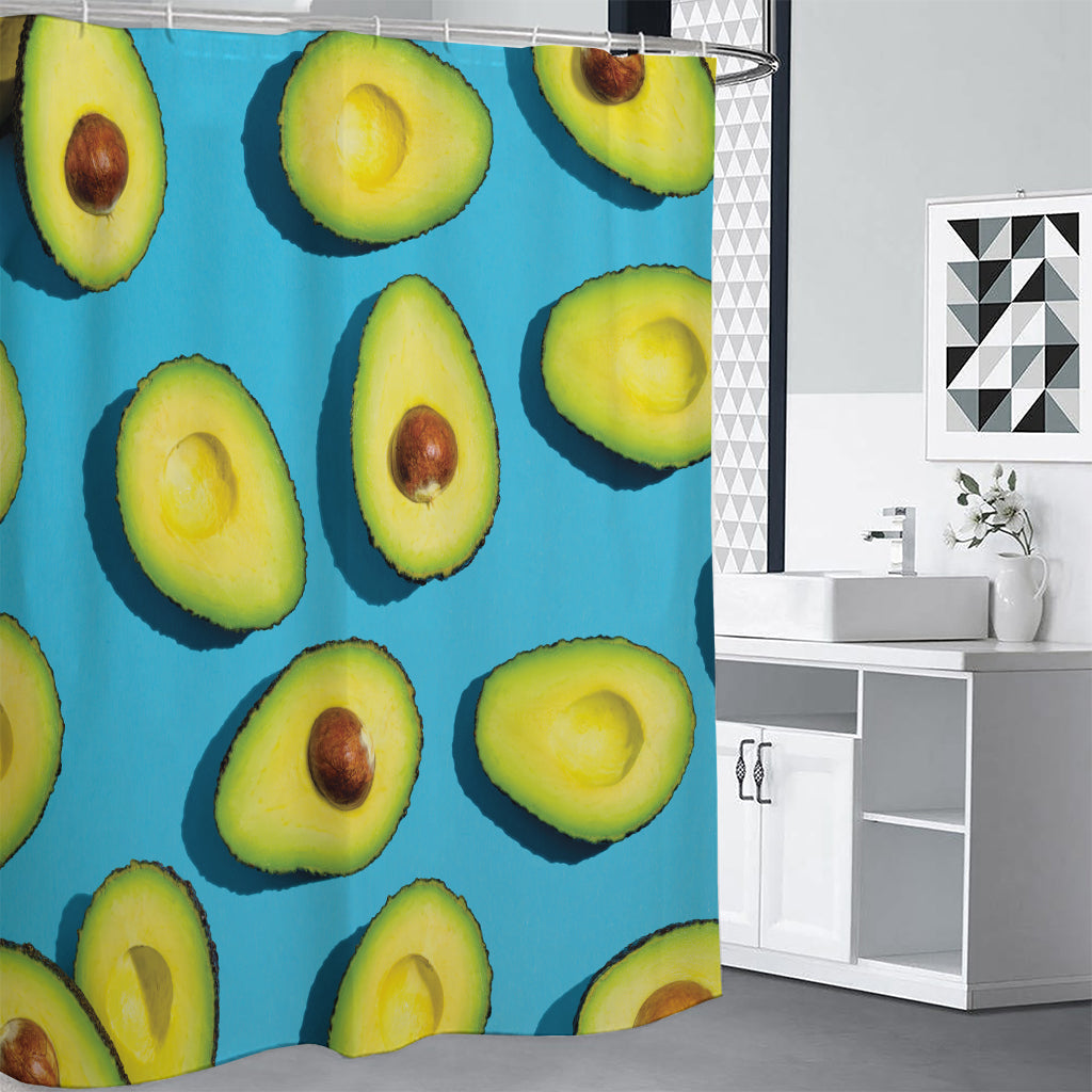 Avocado Cut In Half Print Premium Shower Curtain