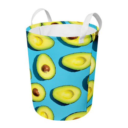 Avocado Cut In Half Print Round Laundry Basket