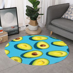 Avocado Cut In Half Print Round Rug