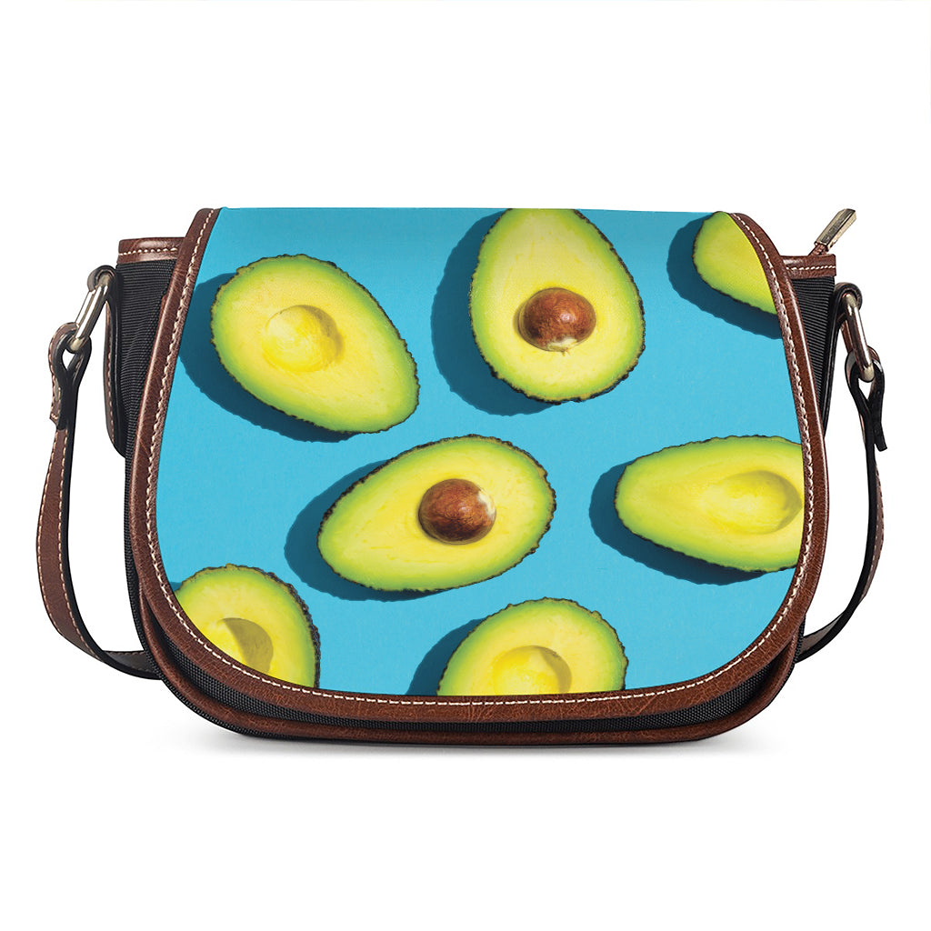 Avocado Cut In Half Print Saddle Bag