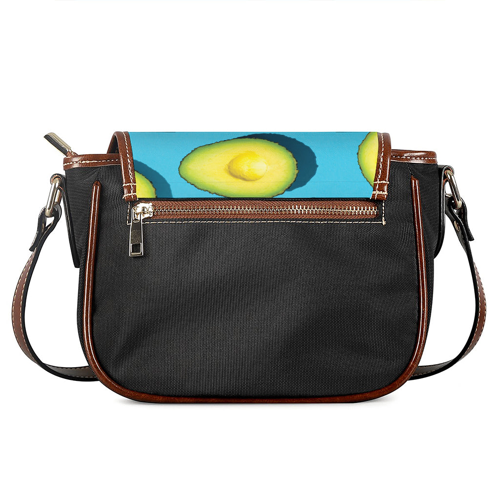 Avocado Cut In Half Print Saddle Bag