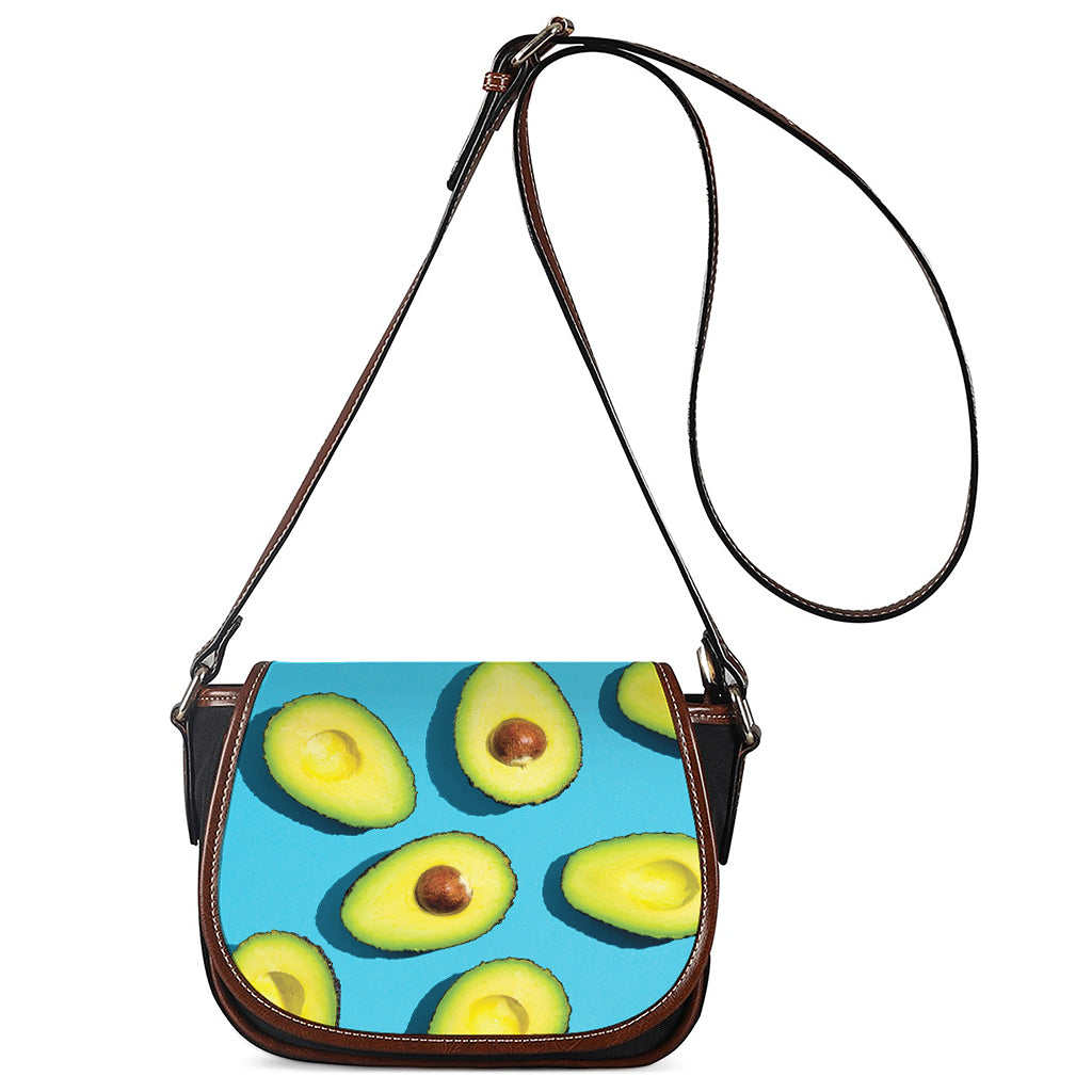 Avocado Cut In Half Print Saddle Bag