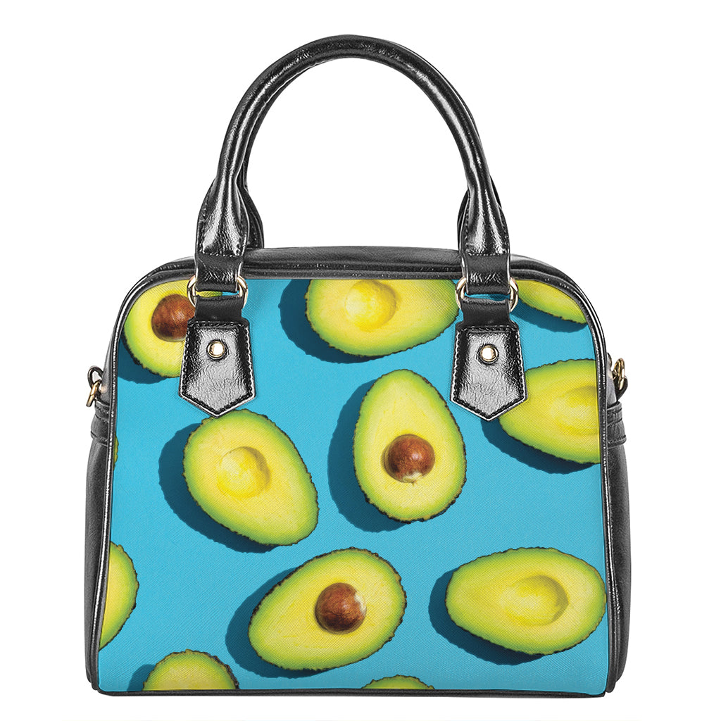 Avocado Cut In Half Print Shoulder Handbag