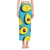 Avocado Cut In Half Print Side Slit Maxi Skirt